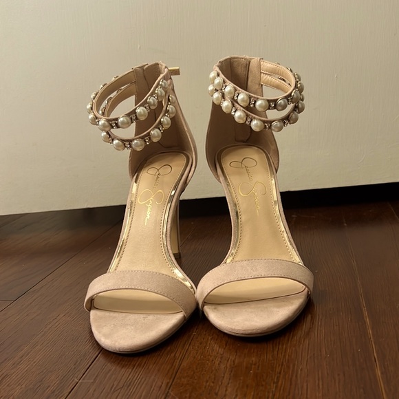 Jessica Simpson light pink pearl heels - Picture 3 of 4